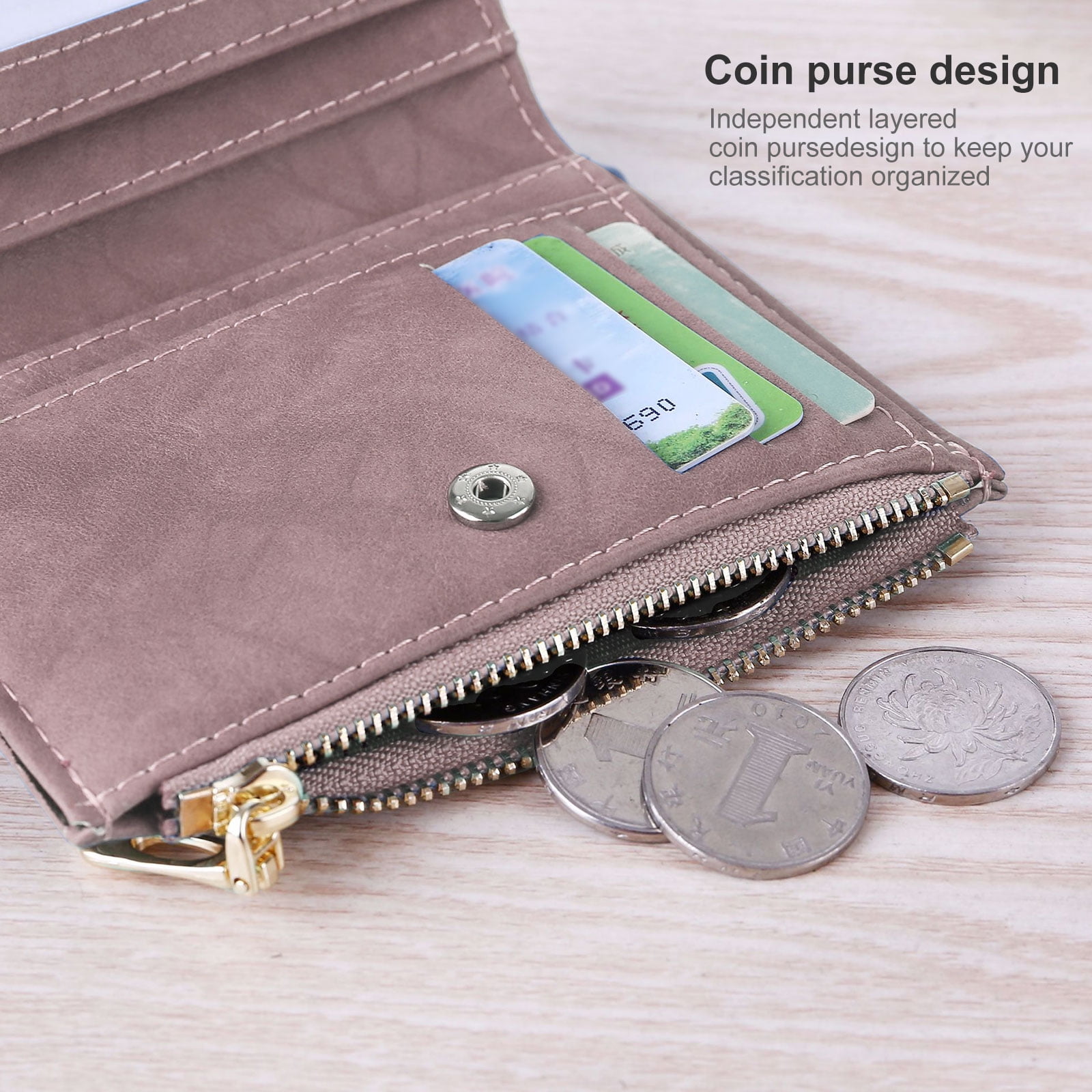 Digital Math Fomula Abstract Leather Womens Zipper Wallets Clutch Coin Case