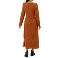 thumbnail image 2 of Frontwalk Women Maxi Dress Long Sleeve Sweatshirts Dresses Solid Color Ladies Casual Crew Neck Orange 3XL, 2 of 6