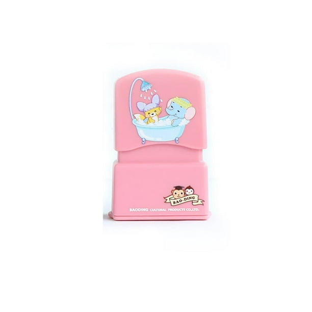 Matsuzay Sello para niños Impresión fotosensible Sello de ropa Sello de nombre Pegatinas a prueba de agua Regalo para niños pinturas Rosado