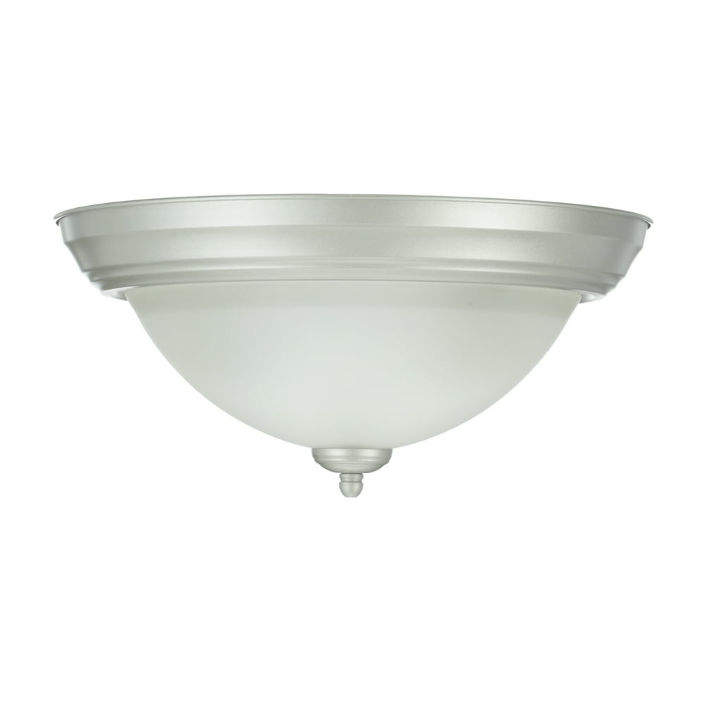 Mainstays 13“ Vintage Flush Mount Ceiling Light, Satin Nickel Walmart
