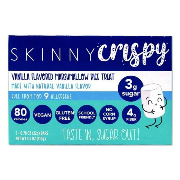 Melville Candy GRR60004176 Skinny Crispy Treat, Vanilla, 0.78 oz Bars - 3 Count
