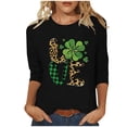 thumbnail image 2 of Meichang Hauts à Manches 3/4 pour Femmes T-Shirts Jour de la Saint-Patrick T-Shirts Graphiques Trèfle Vert Hauts Irlandais Chanceux T-Shirts Décontractés Col Rond Cadeaux Jour de la Saint-Patrick pour Femmes, 2 of 4