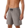 thumbnail image 2 of BVOFAR Big and Tall Shorts for Men Elastic Waist Drawstring Gym Shorts Lightweight Quick Dry Athletic Workout Shorts with Zipper Pockets Khaki L, 2 of 9