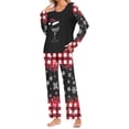 thumbnail image 1 of Puntoco Conjunto de pijama cómodo para mujer, conjunto de pijama con parte superior y pantalones casuales con estampado degradado para mujer, 1 of 5