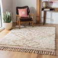thumbnail image 2 of SAFAVIEH Casablanca Ariana Geometric Wool Shag Area Rug, Rust/Ivory, 5' x 8', 2 of 9