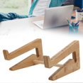 thumbnail image 2 of Computer Stand Riser Bamboo Laptop Notebook Support Bracket Shelf Office Accessory, 2 of 5