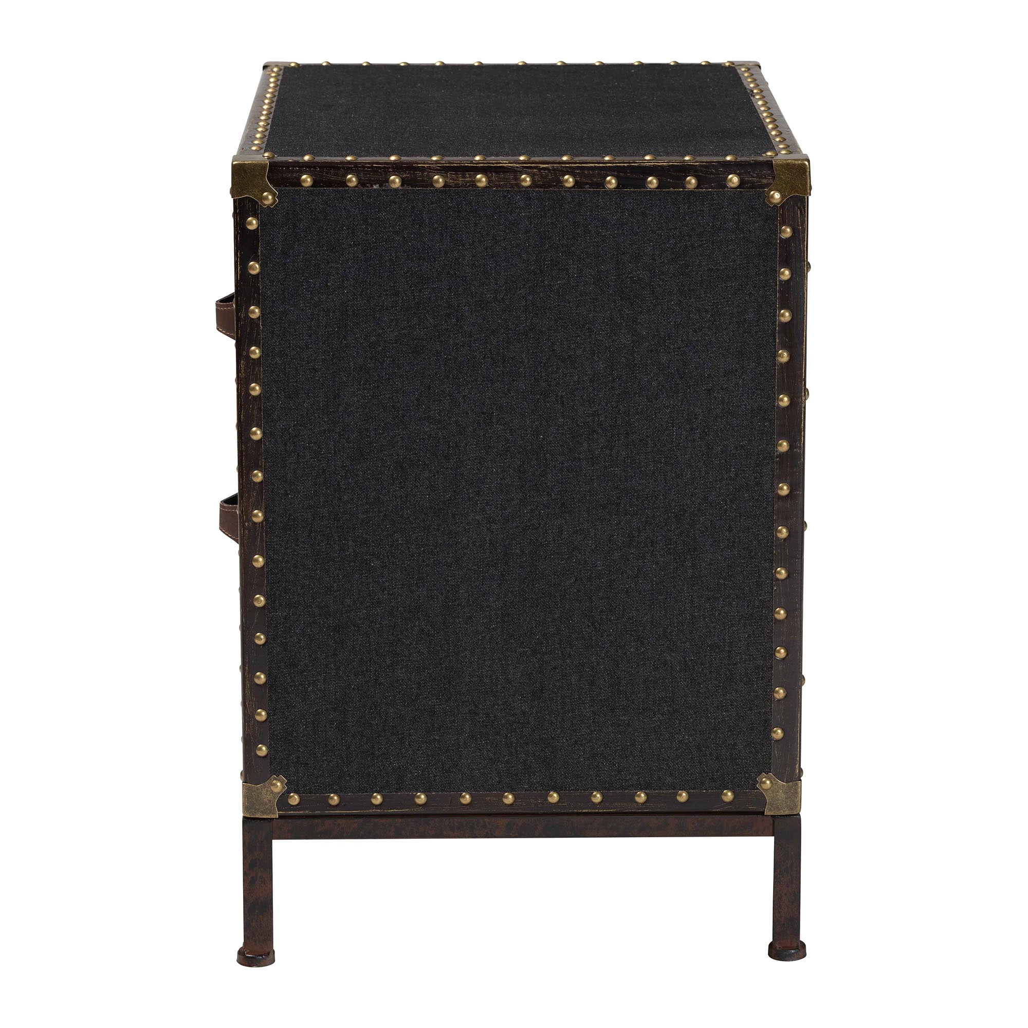 Baxton Studio Laura Vintage End Table, 2-Drawer, Black