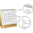 thumbnail image 3 of Calendario de escritorio de pie 2022, calendario mensual de escritorio de pie, encuadernado con alambre, de mesa, simple, 3 of 5