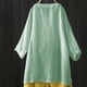 thumbnail image 4 of Vestido camisero largo para mujer tallas grandes - Color liso, corte holgado, manga larga, diseño con botones en la espalda, prenda informal para todas las estaciones, tallas S-XXXXXL, 4 of 4