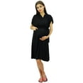 thumbnail image 2 of Bimba Maternity Robe Nursing Coverup With Side Shoulder Buttons Baby Shower Gift, 2 of 9