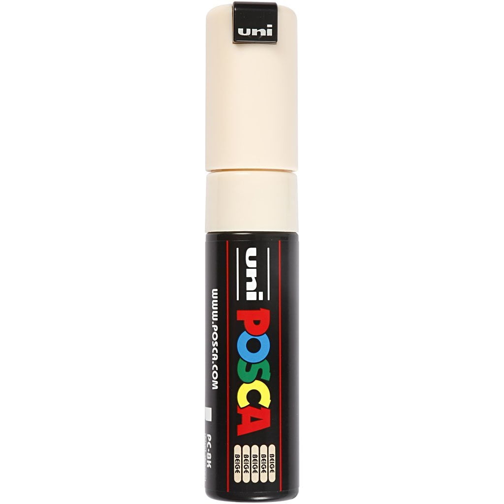 UNI POSCA PC8K CHISEL TIP MARKER PEN BEIGE, POSCA Markers Use Water
