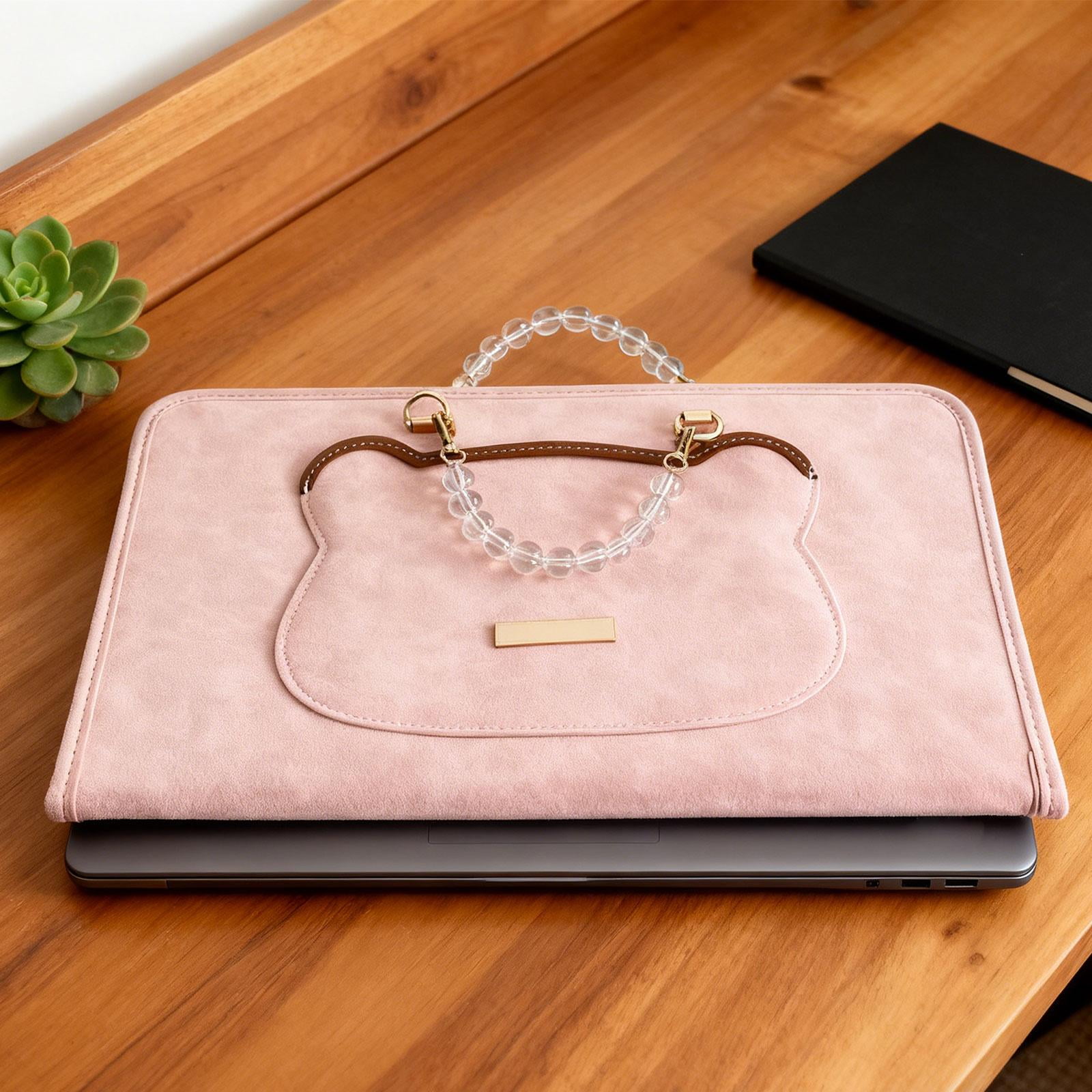 Laptop Sleeve Protective Case Computer Pouch Soft Compact PU Leather for 13 Inch Laptops School Office