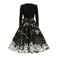 thumbnail image 3 of Gvmfive Women Vintage Christmas Swing Dress Long Sleeve Party Skater Dress Plus Size, 3 of 4