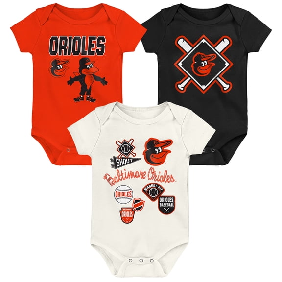 Infant Outerstuff Baltimore Orioles Home Plate 3-Piece Creeper Set