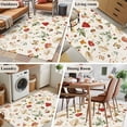 thumbnail image 5 of Red White Mushroom Area Rug 4x6 FT, Non Slip Kids Room Carpet, Spring Summer Floral Botanical Washable Soft Floor Carpet Non-Shedding Throw Rug for Dorm Kitchen Study Room Home Office Bedside, 5 of 9