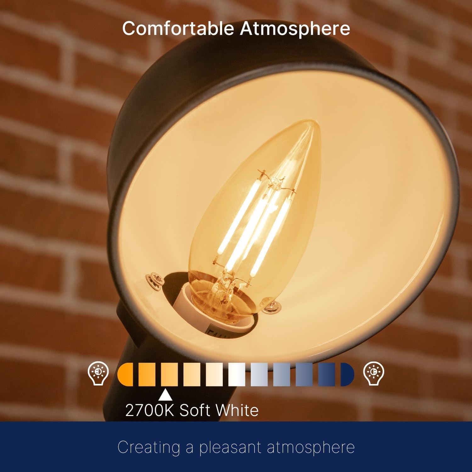 B11 E26 LED Candle Light Bulbs 60W Equivalent, Dimmable Decorative Bulbs, 2700K Soft White , 12 Pack (Energy Efficient)
