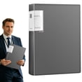 thumbnail image 3 of Clearance Sale! 1PC Insert Page Folder, 40-Pocket Transparent Document Organizer with Lanyard, PP, for Office & Home, (31.5x22cm, Black), 3 of 8