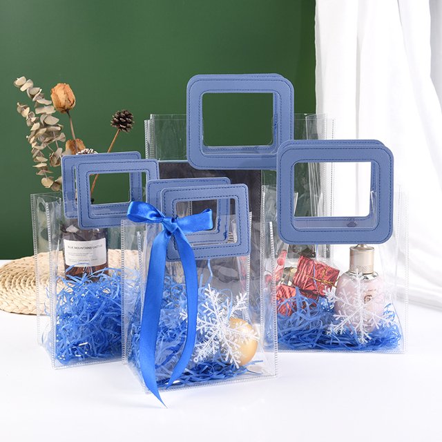 Bolsa de mano de PVC de estilo simple Bolsa de mano transparente Bolsa de mano para dulces navideños