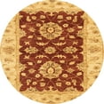 thumbnail image 1 of Ahgly Company Indoor Round Abstract Orange Red Oriental Area Rugs, 4' Round, 1 of 6