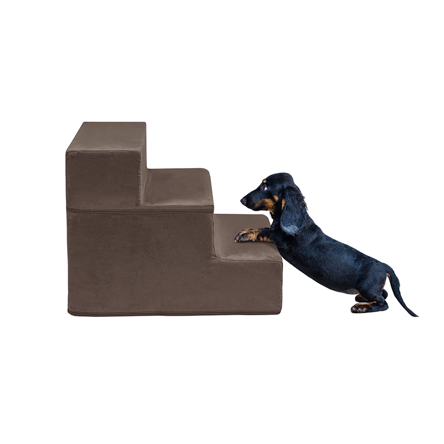 Pefilos 28" Pet Stairs for Small Dogs, 4-Step Dog Ramp for Beds and Couch, Non-Slip Balanced Indoor Step, Brown Pefilos 28" Pet Stairs for Small Dogs, 4-Step Dog Ramp for Beds and Couch, Non-Slip Balanced Indoor Step, Brown