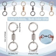 thumbnail image 2 of 1 Box 12Pcs 3 Colors Spring Double Ring Keychain Metal Key Chain Clasps Bulk Gold Silver Black Zinc Alloy Nordic Retro Detachable Holder Clip Clasp for DIY Various Keys Keychains Accessories, 2 of 6