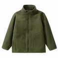 thumbnail image 3 of Zecgelong Children's Fleece Jacket Solid Color Stand Up Collar Zipper Shirt For Autumn And Winter Children's School Warm, 3 of 5