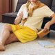 thumbnail image 5 of Balery Yellow Lemon Pantalones cortos de pijama de punto de algodón para hombre con cinturilla y bolsillos-4X-Large, 5 of 6