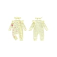 thumbnail image 3 of Loicainy Newborn Baby Girl 3D Floral Romper 3 6 12 Months Long Sleeve Round Neck Ruffle Jumpsuit with Headband Fall Spring Set, 3 of 10