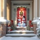 thumbnail image 1 of Herunwer Merry Christmas Snowman Front Door Cover Decorations, Xmas Tree Gifts Snow Decorative Banner Background, Winter Holiday Home Decor, 1 of 6