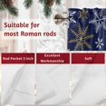thumbnail image 7 of Valance Curtains for Kitchen Windows Merry Chrismas Golden SnowflakesRod Pocket Valance Winter Snow Blue BackShort Window Curtain Topper for Bedroom Living Room Bathroom 54x18in, 7 of 7