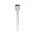 thumbnail image 3 of ANGARA Natural 0.45 Ct. Amethyst with Diamond Classic Ring in 14K White Gold for Women (Ring Size: 4), 3 of 9
