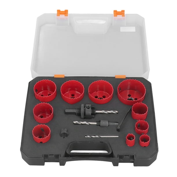 Kit de sierra perforadora para plástico,Kit de sierra perforadora universal Kit de sierra perforadora para madera Kit de sierra perforadora para metal Rendimiento confiable NikouMX herramienta