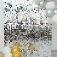 thumbnail image 2 of BalsaCircle 10 Panels Silver 12x12" Square Payette Sequin Wall Backdrop Party Wedding Decorations, 2 of 8