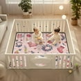 thumbnail image 2 of WOBOGO A Pattern with Christmas Stockings and Wreaths Baby Playmats Extra Large Waterproof Rollable Activity Pads for Toddlers 50×50inch, 2 of 7