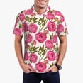 thumbnail image 5 of Yiaed Rose FlowersPrint Men's Short Sleeve Polo Shirt,Golf Polo for Men Three-Button Golf Shirt Athletic Casual Collared T-Shirt- Large, 5 of 7