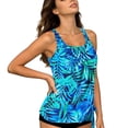 thumbnail image 5 of Tnhcen Women's Adjustable Straps Printed Tankini Swimsuit Set with Built - in Bra No Underwire 100% Polyester Swimwear, S - 2XL, 5 of 7