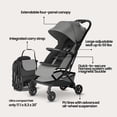thumbnail image 3 of Mompush Velo Lightweight Travel Stroller with Lie-Flat Recline Seat, Airplane Friendly, Gray, 18.8 LB, Unisex, 3 of 9