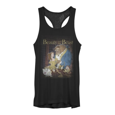 Beauty and the Beast Juniors' Movie Poster Mesh Racerback