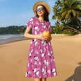 thumbnail image 4 of Kdxio Love Dog Pattern Summer Dresses for Women Casual Tshirt Short Sleeve Floral Sundress Beach Cover Ups with Pockets, 4 of 6