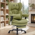 thumbnail image 2 of Big and Tall Office Chair  X-Embroidery PU Leather Home Chair  Adjustable  Back Computer Gaming Chair  Swivel Executive Office Chair with Footrest and Lumbar Support  Grey, 2 of 6