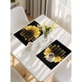 thumbnail image 5 of Yellow Sunflowers Placemats Set of 12, Floral Rustic Abstract Black Placemats for Dining Table, Place Mats for Kitchen Tabletop, Waterproof Wipeable Dining Table Mats Set, 5 of 9