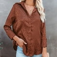 thumbnail image 4 of Njoeus Womens Plus Size Tops, Women's Casual Trendy Button Up Tee Shirts Long Sleeve T-Shirt Casual Office Work Blouse Tops, 4 of 8