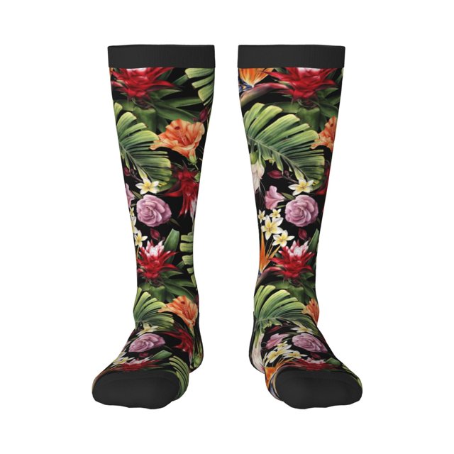 Balery Watercolor Tropical Flowers Calcetines novedosos Calcetines deportivos Calcetines hasta la rodilla Calcetines de algodón Calcetines originales y geniales
