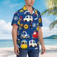 thumbnail image 3 of Honeii Animals Rescue Team Print Men’s Hawaiian Shirt,Classic Button-Down Short Sleeve Shirt, for Beach, Vacation, and Outdoor Activities,XX-Large, 3 of 7