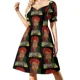 thumbnail image 1 of Vestido de manga corta con velas Kwanzaa Kinara, vestido largo para fiesta de graduación, vestidos de noche de verano para mujer., 1 of 7