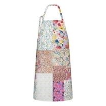 Pioneer Flower Floral Print Pattern Apron-Garden Aprons for Women with Pockets-Cotton Linen Waterproof Kitchen Cooking Gardening Aprons Adjustable for Kitchen,Cooking,BBQ and Salon 33x27 Inch