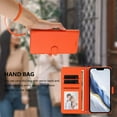 thumbnail image 5 of Allytechgroup for iPhone 12 Pro / 12 6.1" Flip Case, Slim Fit Shockproof Cover with Credit Card Slot, RFID Blocking Card Pocket Lanyard Shock-Absorbent Protective Bumper for Women Girls, Orange, 5 of 11