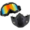 thumbnail image 5 of Birdz Eyewear Skylark Motorcycle Goggles Removable Face Mask Black Frames ReflecTech Red Lens, 5 of 6