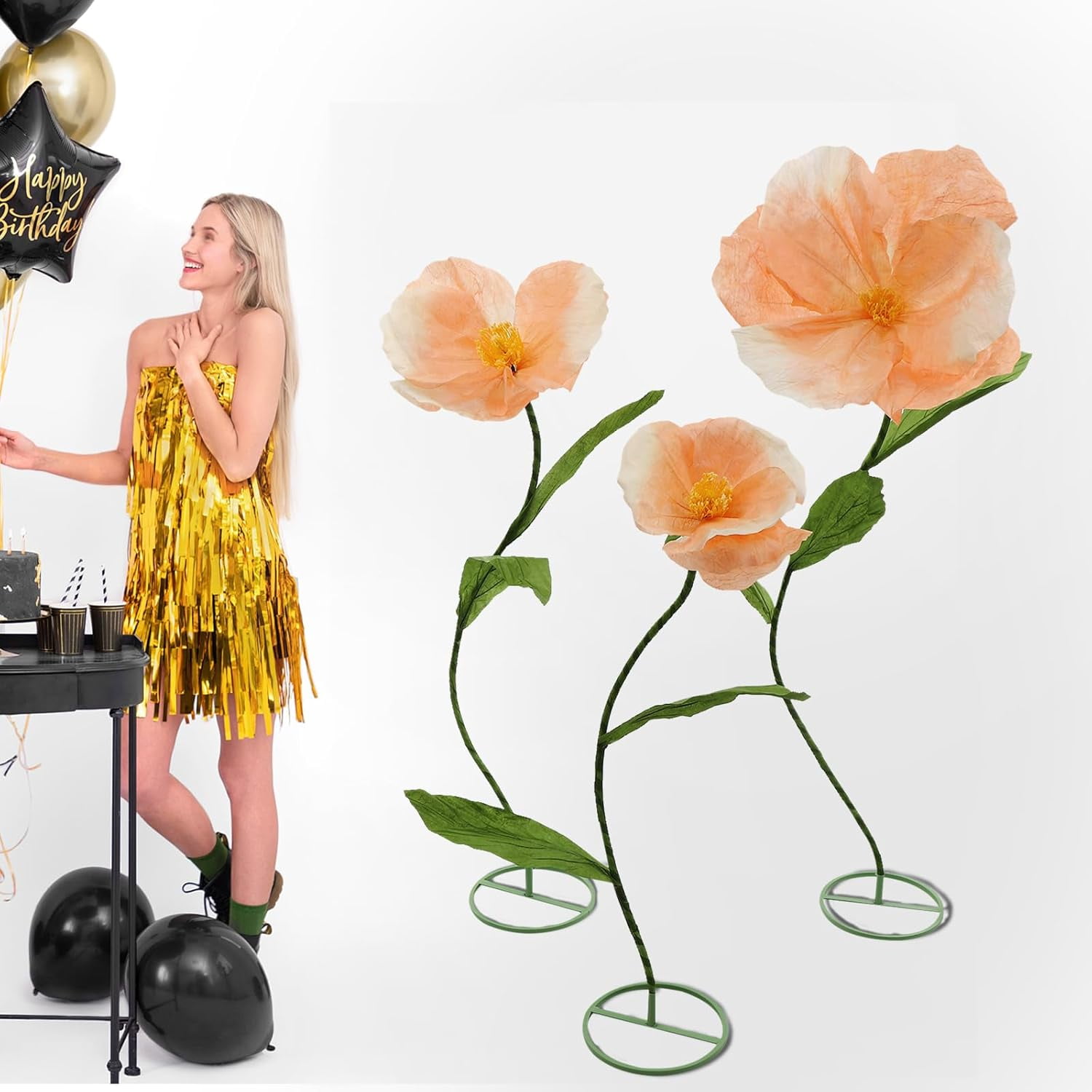3Pcs Large Artificial Flower Decoration Giant Flowers for Decoration Wedding Reception Essential Decor for Wedding  Party Backdrop
