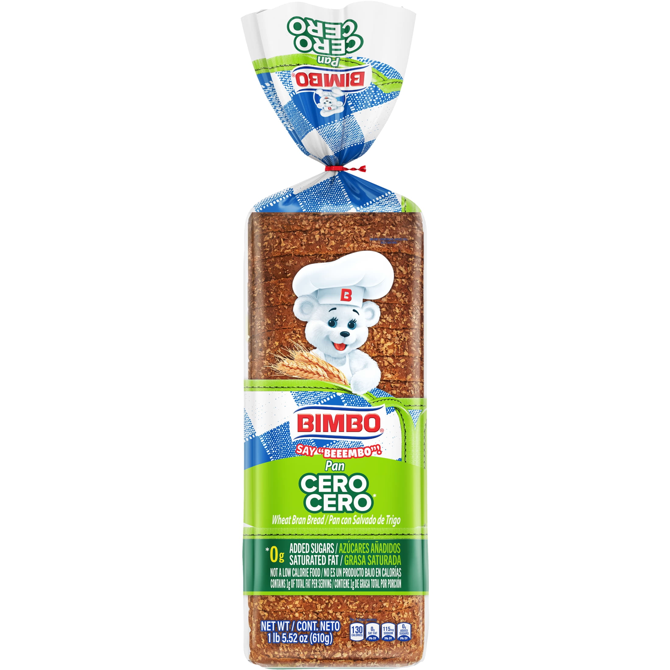 Bimbo Cero Cero Wheat Bran Bread, 21.52 oz
